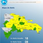 RD: 18 provincias en alerta amarilla y ocho en verde por incidencia de vaguada y onda tropical