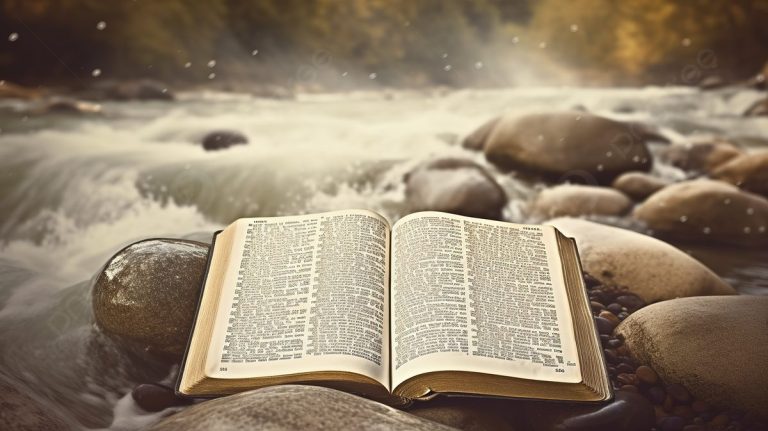 pngtree-open-bible-sitting-on-rocks-in-front-of-a-river-picture-image_2668387