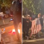 «Conflicto en Portland: Queman bandera de EE.UU. y agreden a líder conservador en protesta anti-ICE»