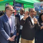 Congresista Adriano Espaillat impulsa su campaña en Hamilton Heights junto a la congresista electa Analilia Mejía