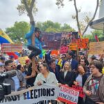 «No llegó sola»: las voces de los venezolanos que protestaron contra Delcy Rodríguez frente a la ONU