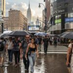 Un viernes de paraguas y bochorno: la jornada en que Nueva York se sintió casi tropical